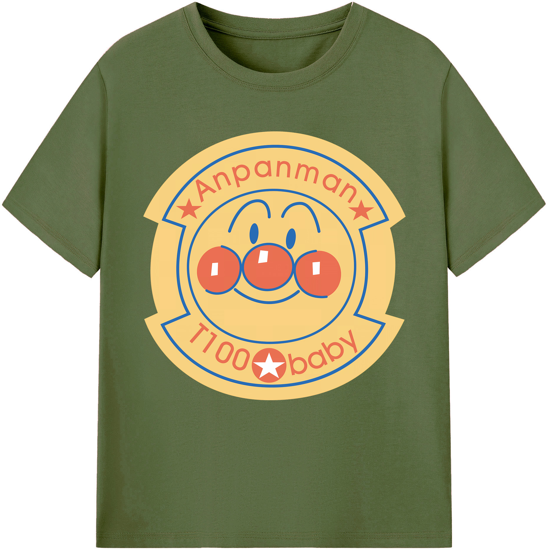 （画像用） アンパンマン Anpanman 綿100％半袖Tシャツ（フロントプリント）